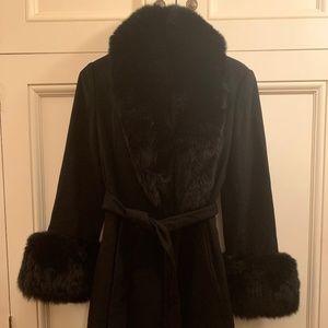 Jennifer T Knit Couture Cashmere Fox Fur Coat